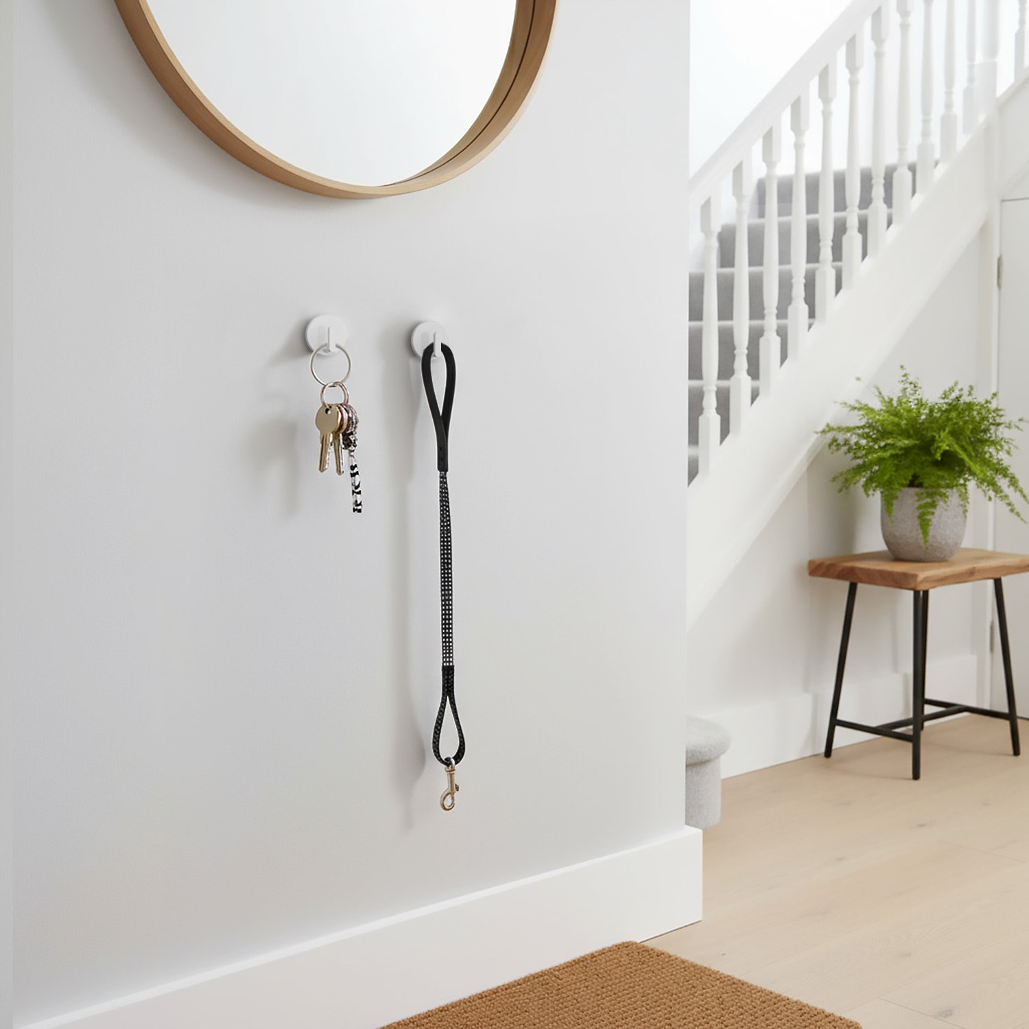 Adhesive hooks in a home setting