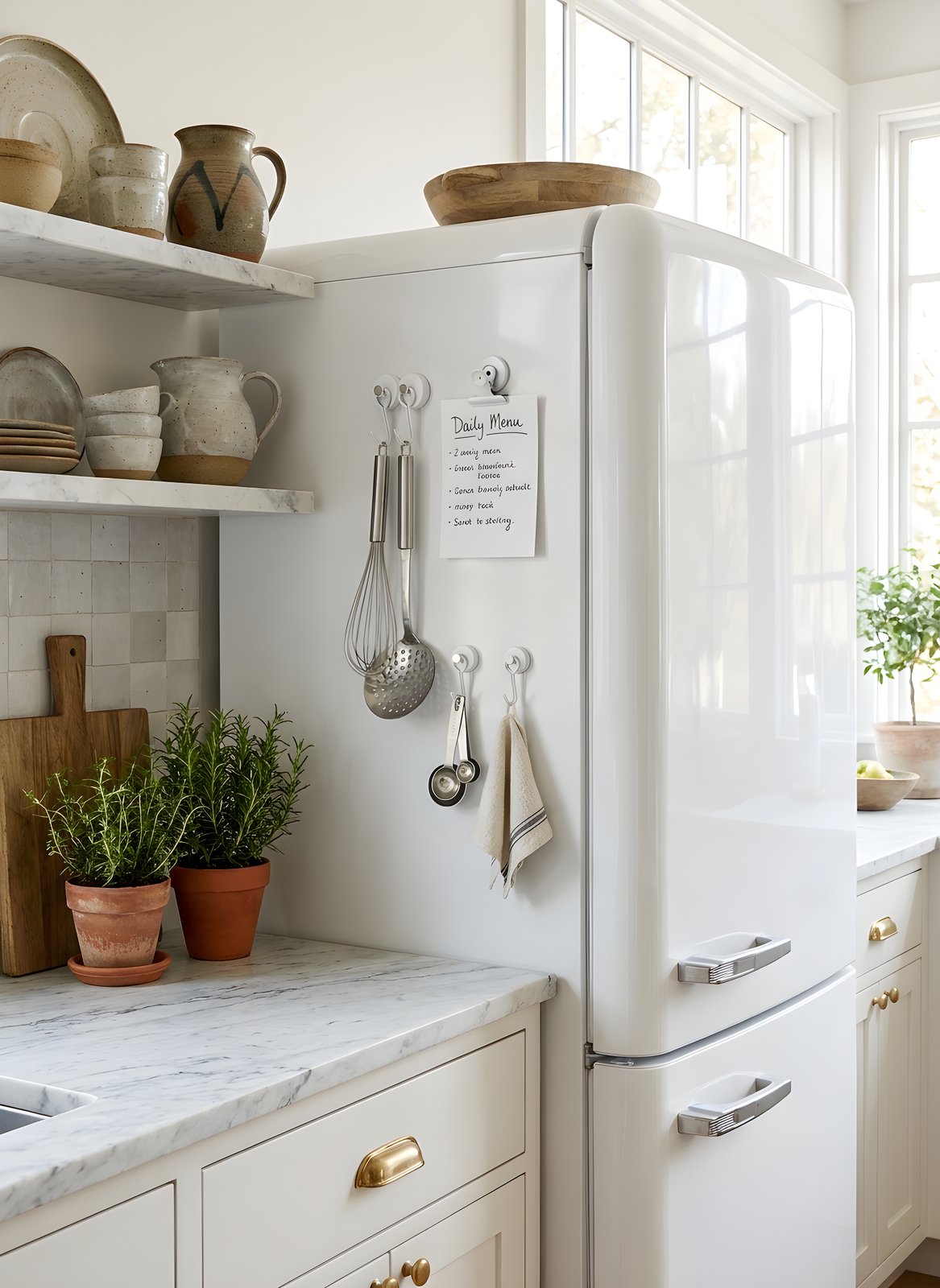 Magnetic hooks in use