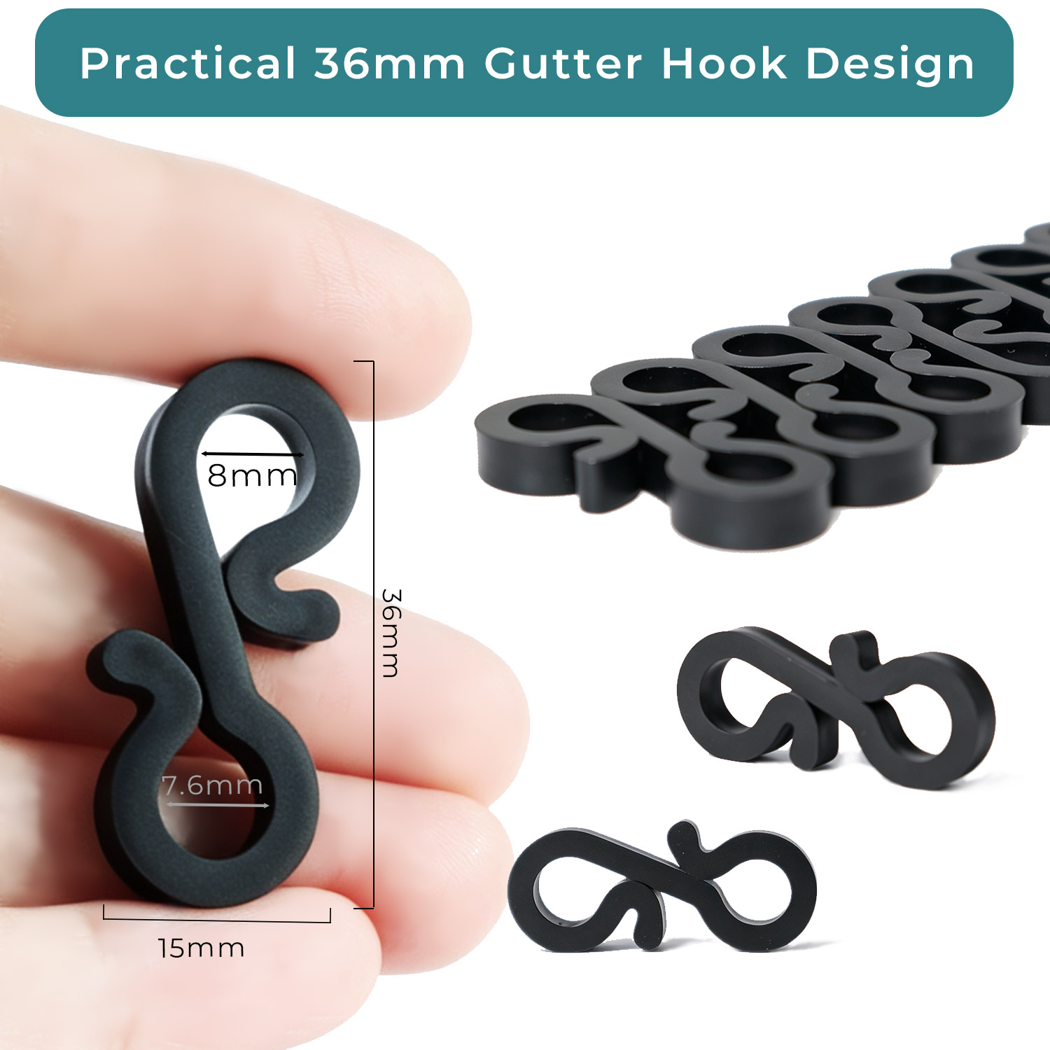 Black Gutter Hooks image 3