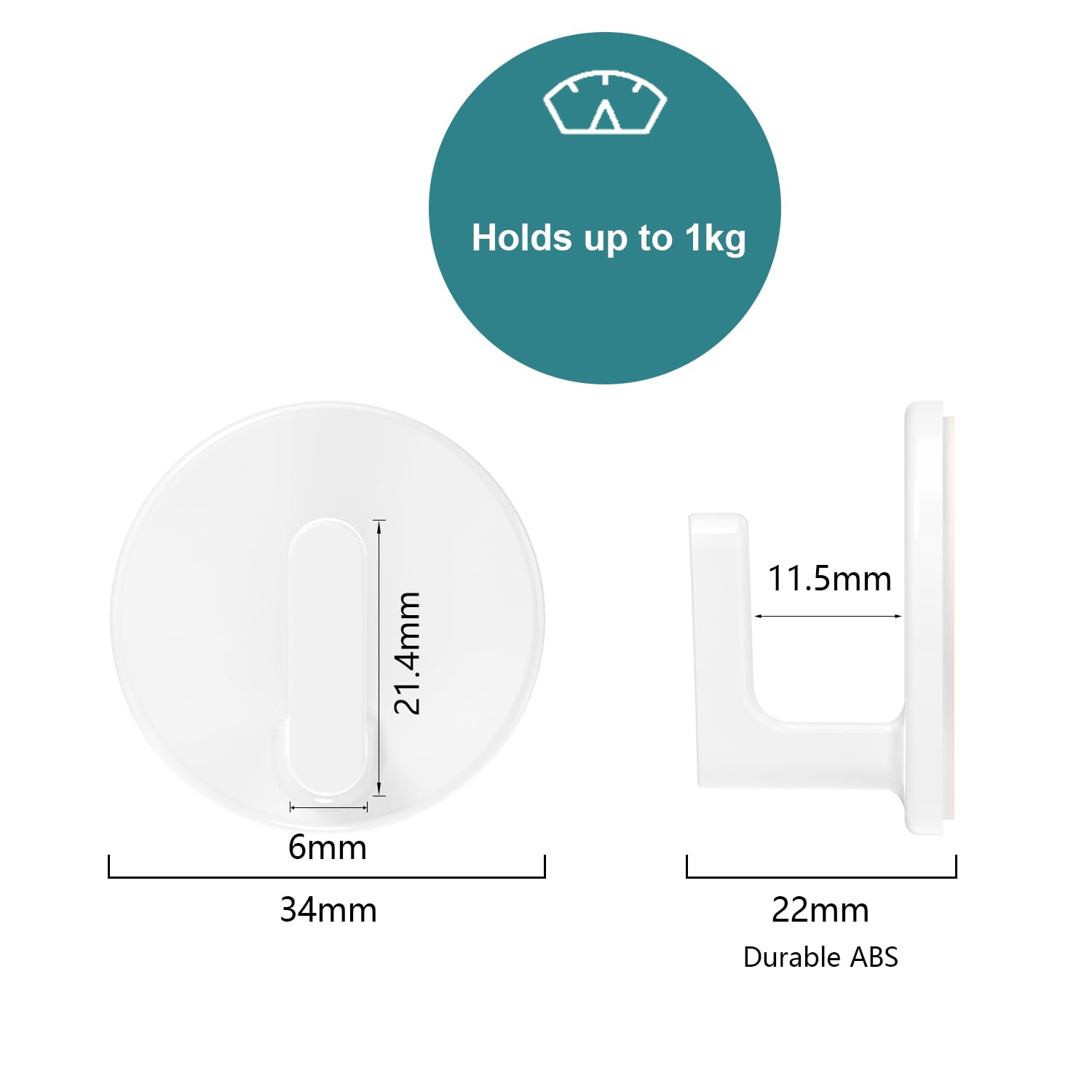 White Adhesive Hooks image 6