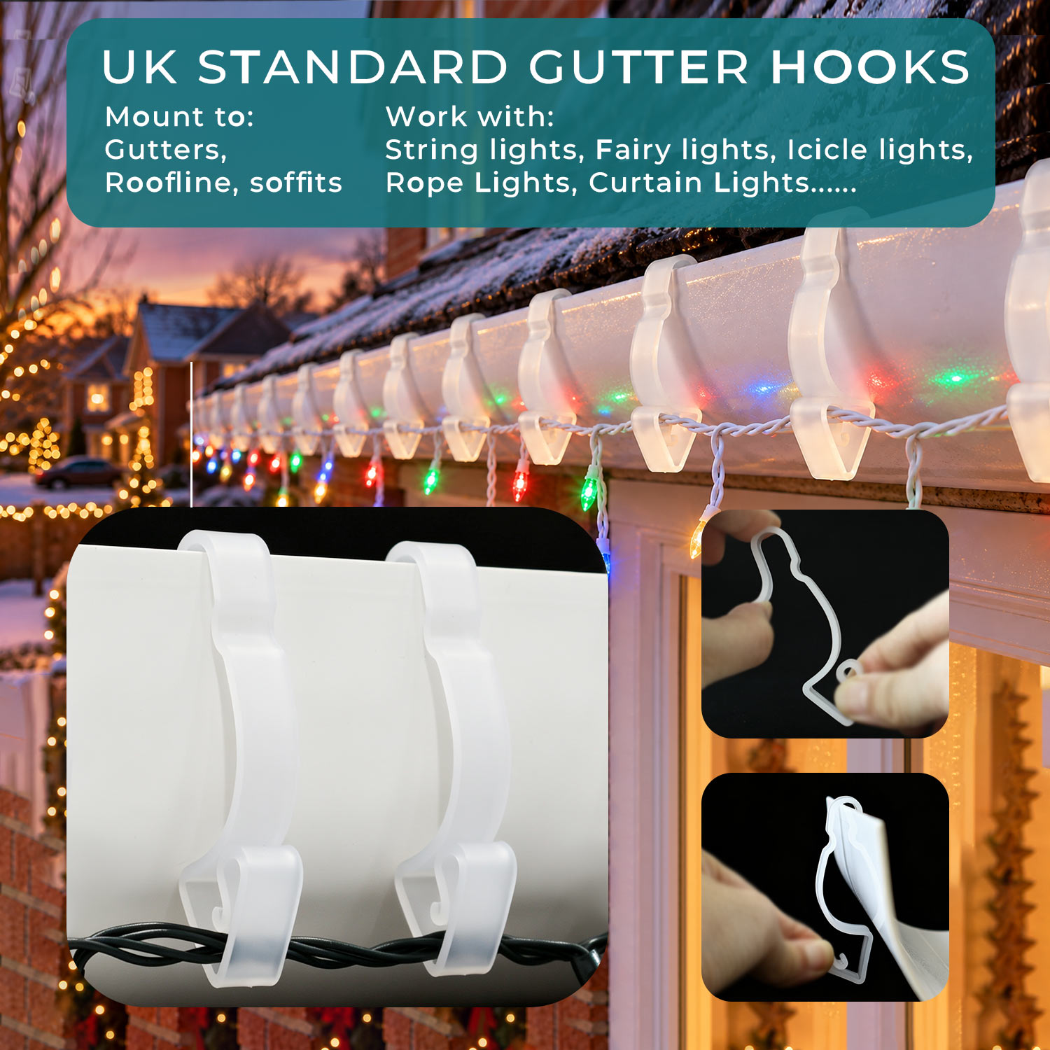 Large White Gutter Hooks image 3