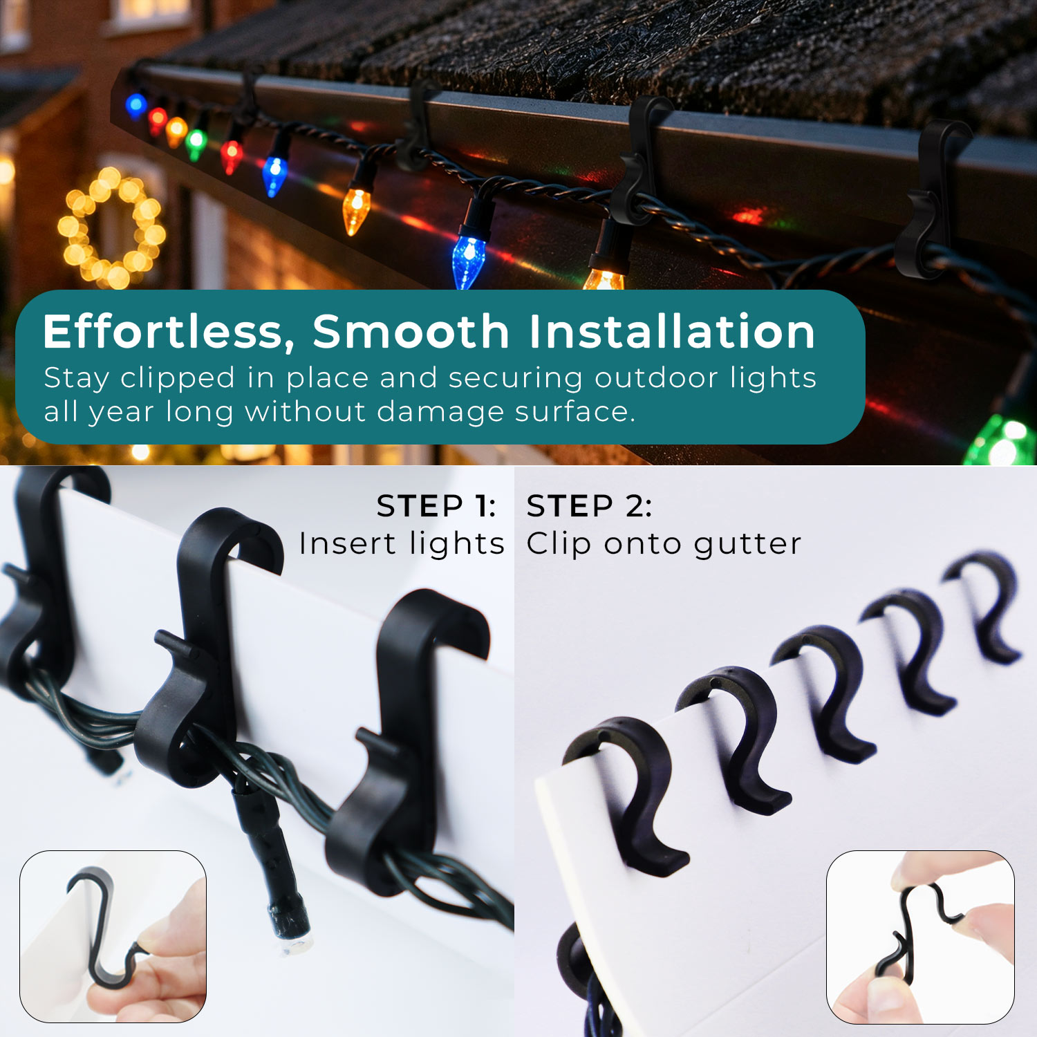Black Gutter Hooks-Easy Fit image 4