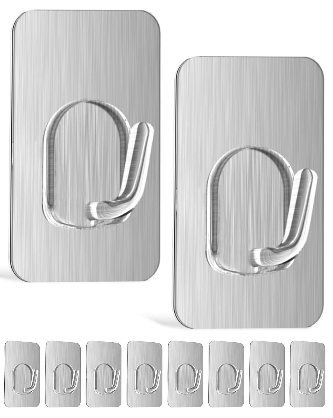 Silver Adhesive Hooks