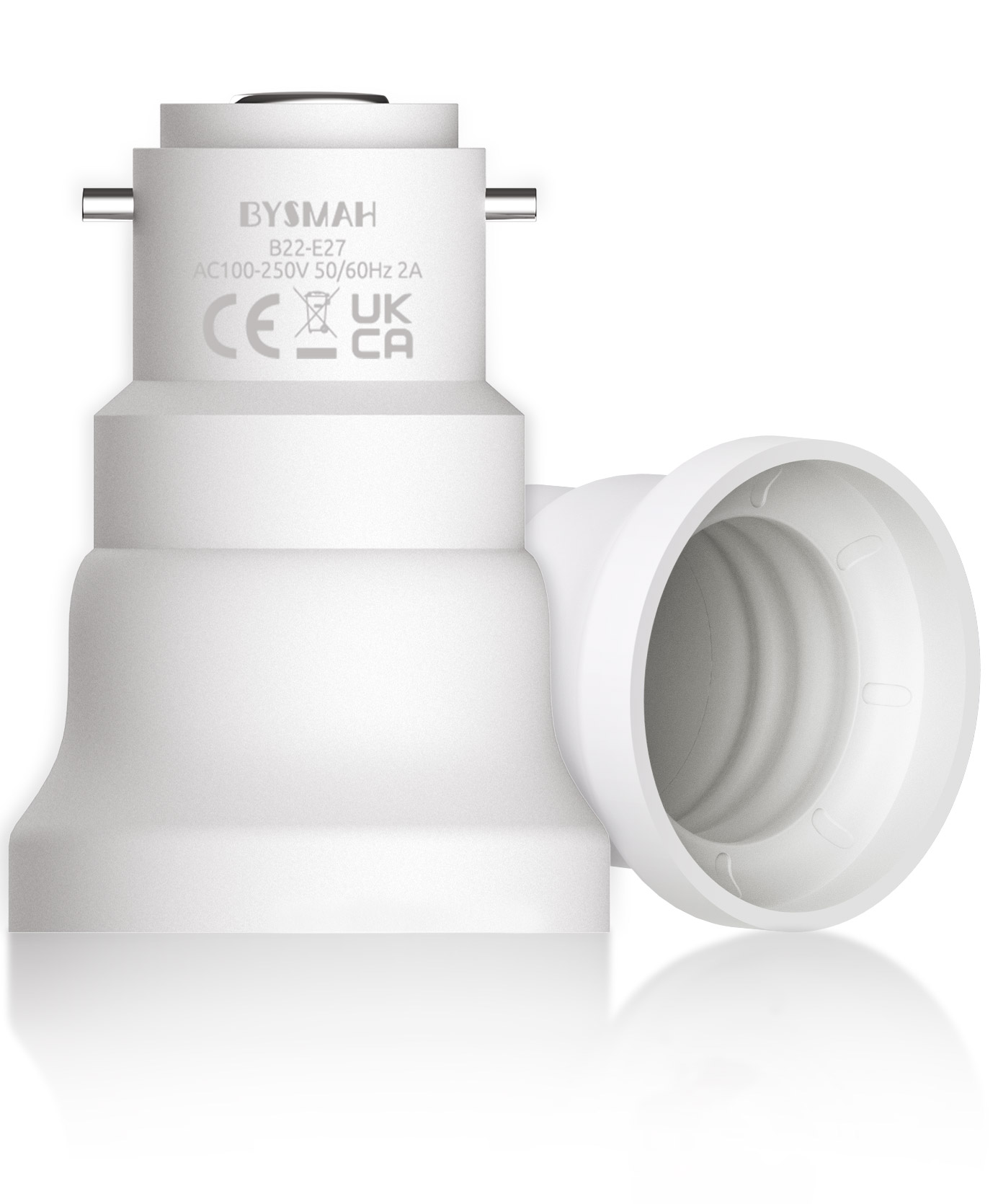 B22 to E27 adapter for UK lighting